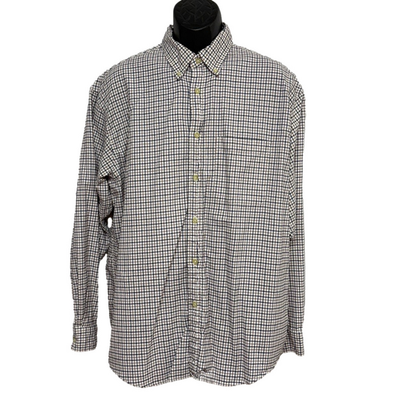 Arrow Other - Men's Checkered Button-Up Shirt. Cotton Business Casual Office Versatile